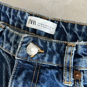 Zara Dark Blue Denim Pants